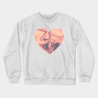 Melted Sunset Abstract Artwork Heart Crewneck Sweatshirt